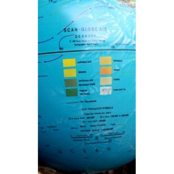 Vintage 1990 Scan-Globe A/S 12" Diameter Illuminated Globe Denmark Karl F Harig - Picture 7 of 10